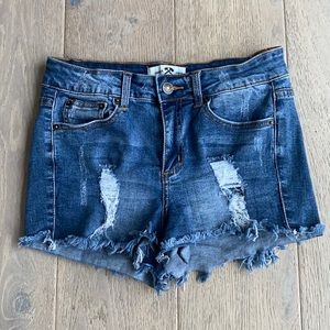 Hammer Jean Shorts with distressing, size small